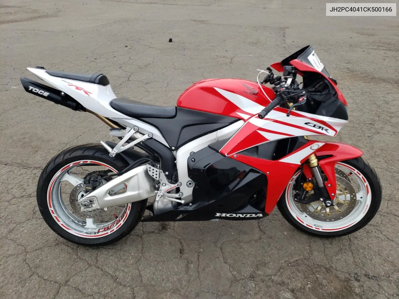 2012 Honda Cbr600 Rr VIN: JH2PC4041CK500166 Lot: 70374354