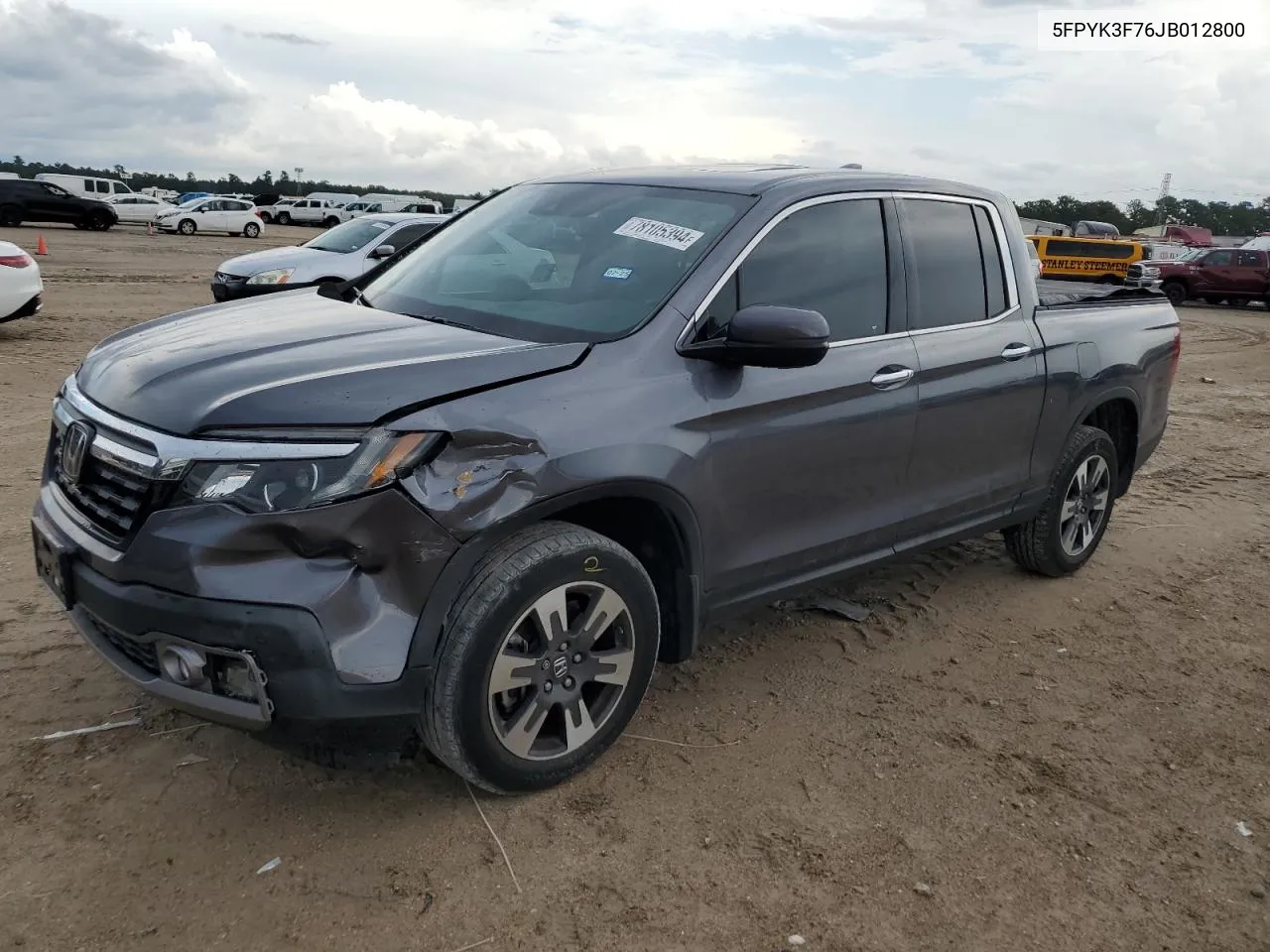 2018 Honda Ridgeline Rtl VIN: 5FPYK3F76JB012800 Lot: 78105394