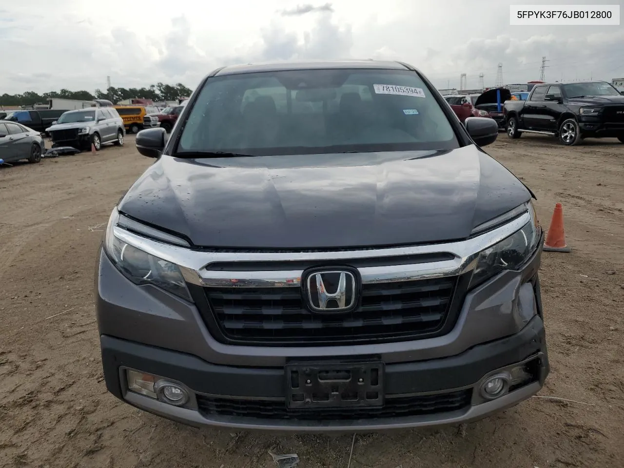 2018 Honda Ridgeline Rtl VIN: 5FPYK3F76JB012800 Lot: 78105394