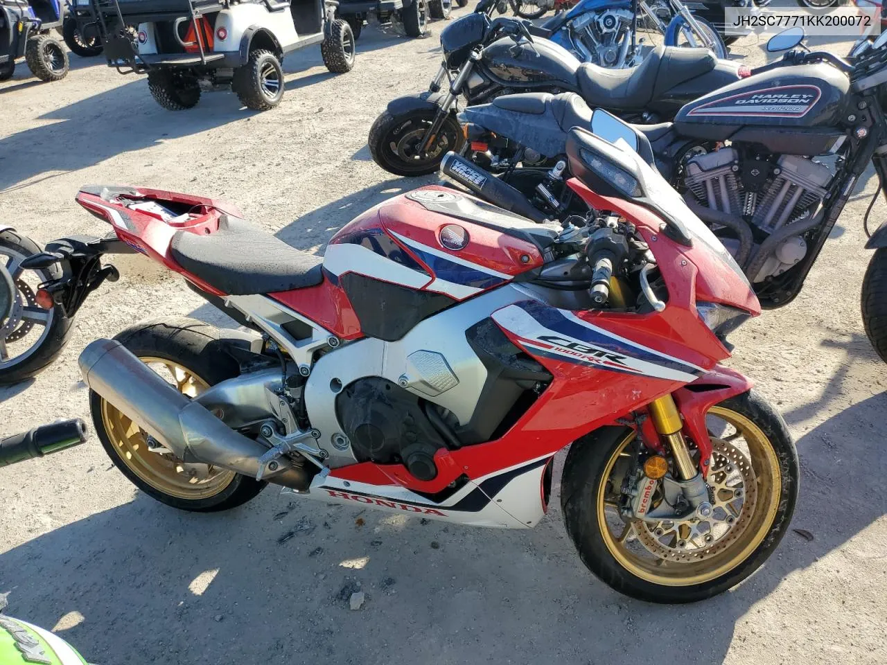 2019 Honda Cbr1000 S VIN: JH2SC7771KK200072 Lot: 75192344