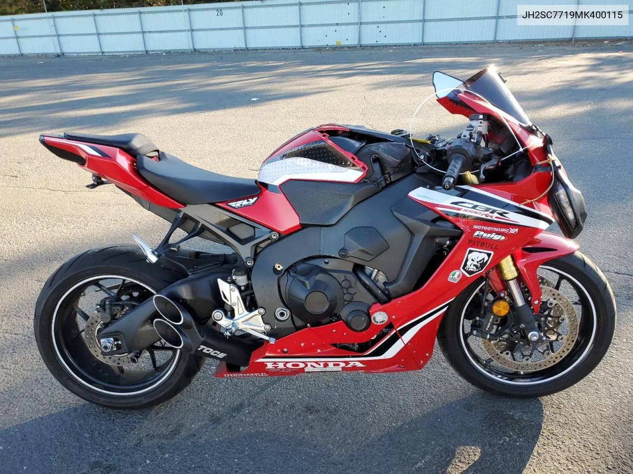 2021 Honda Cbr1000 Rr VIN: JH2SC7719MK400115 Lot: 74899144