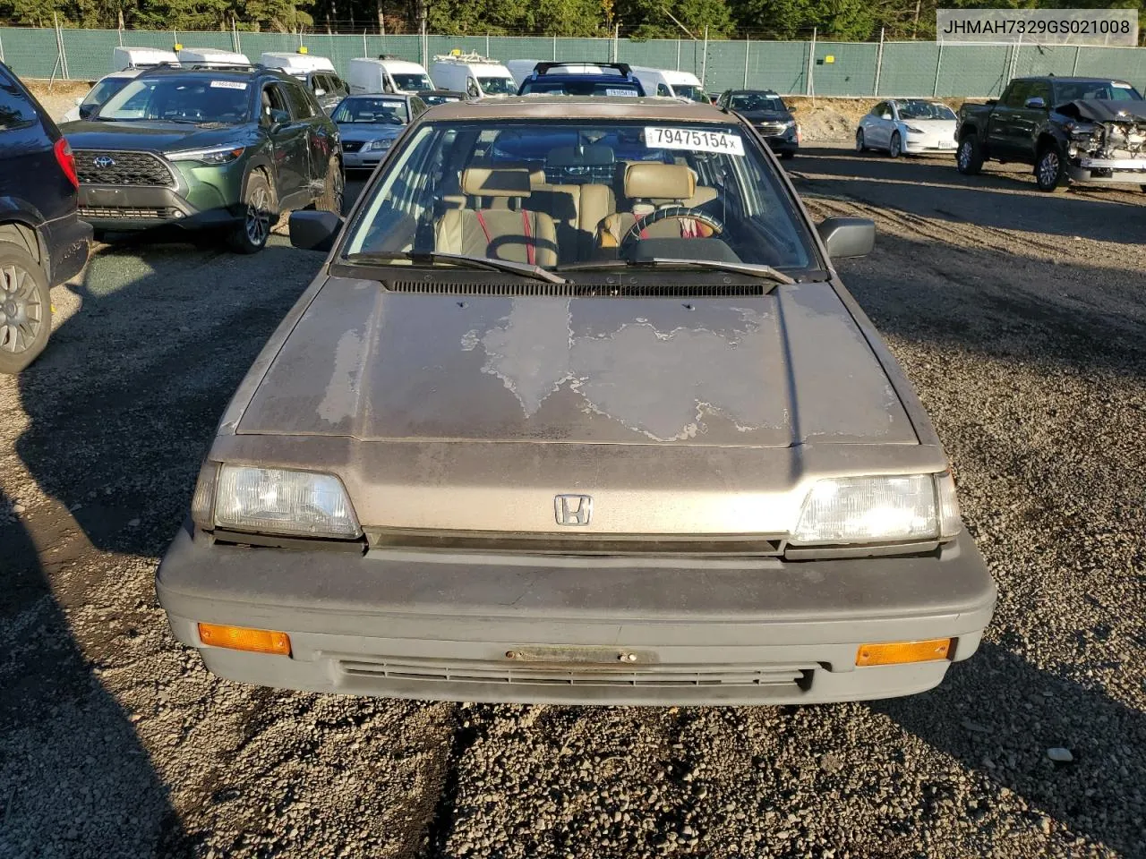 1986 Honda Civic 1500 Dx VIN: JHMAH7329GS021008 Lot: 79475154