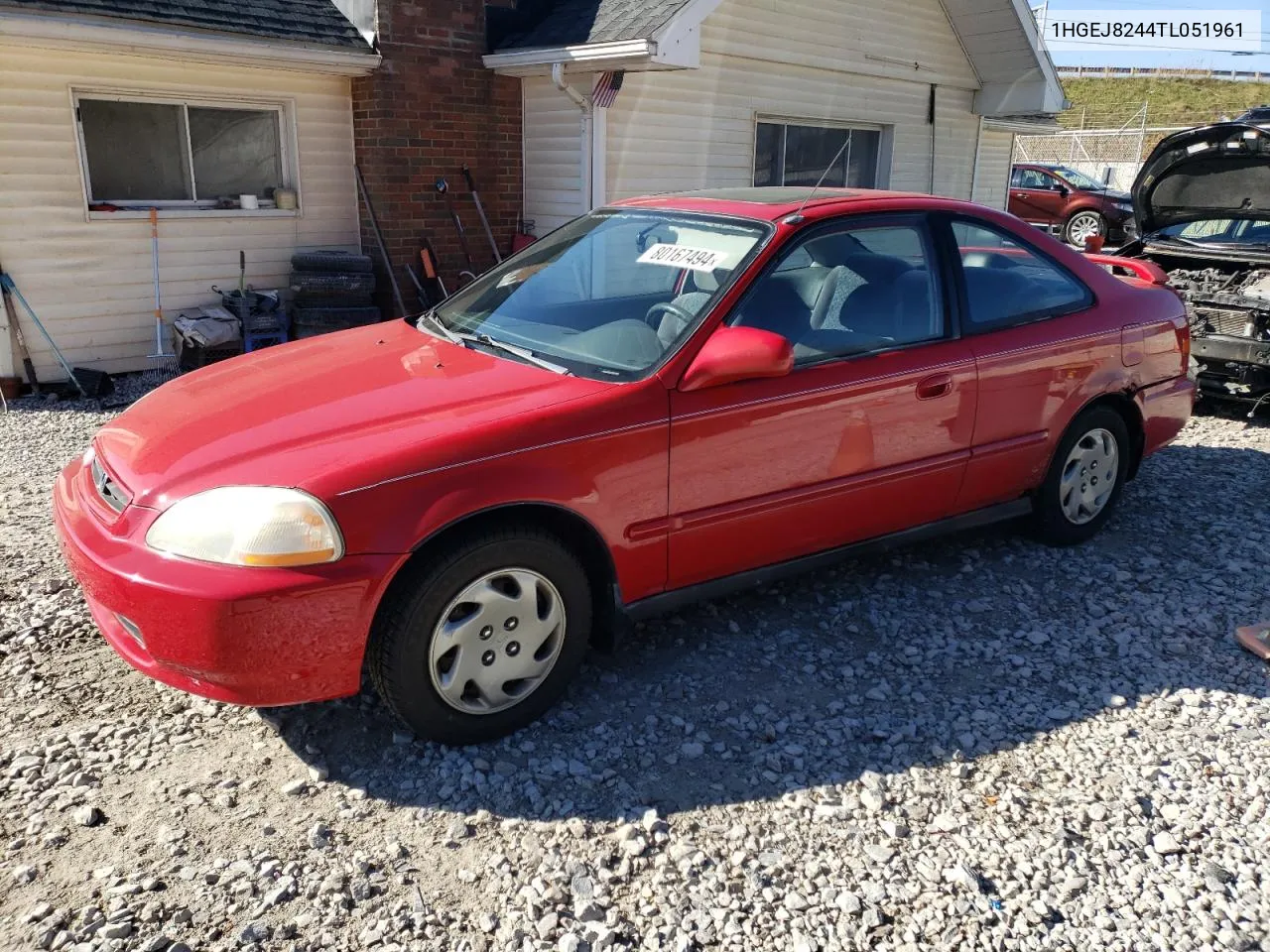 1996 Honda Civic Ex VIN: 1HGEJ8244TL051961 Lot: 80167494