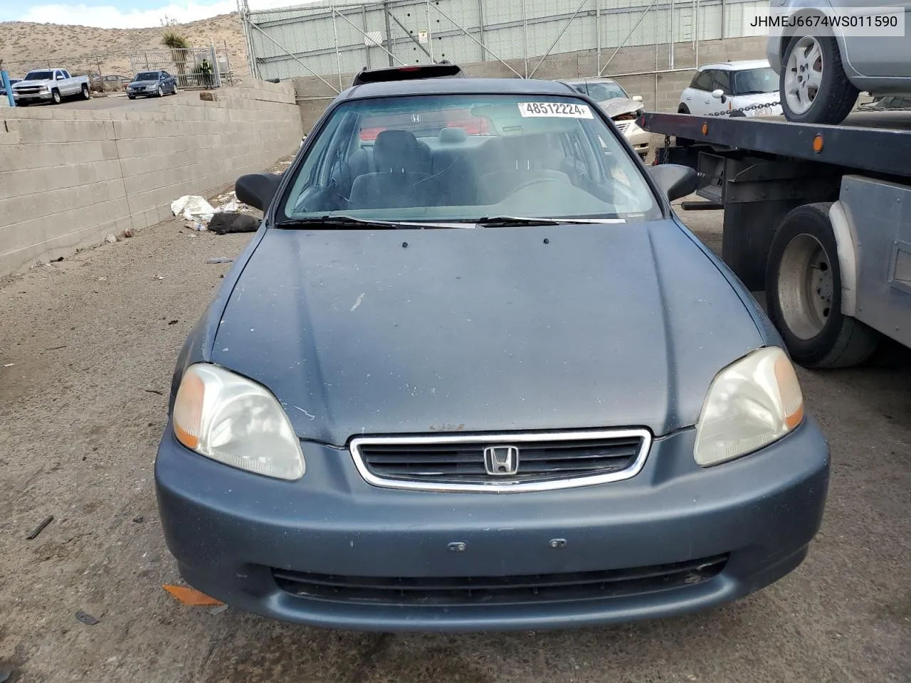 1998 Honda Civic Lx VIN: JHMEJ6674WS011590 Lot: 48512224