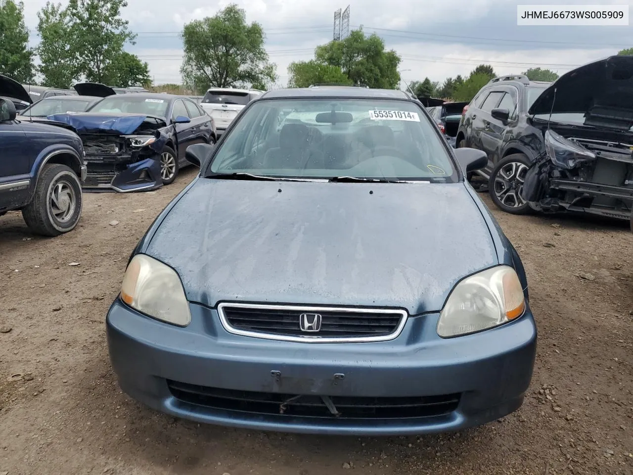 1998 Honda Civic Lx VIN: JHMEJ6673WS005909 Lot: 55351014