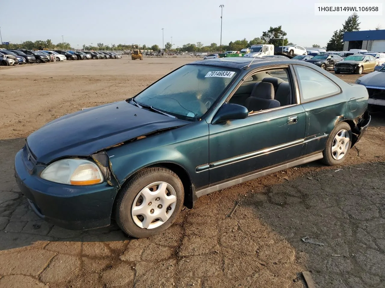 1998 Honda Civic Ex VIN: 1HGEJ8149WL106958 Lot: 70146834