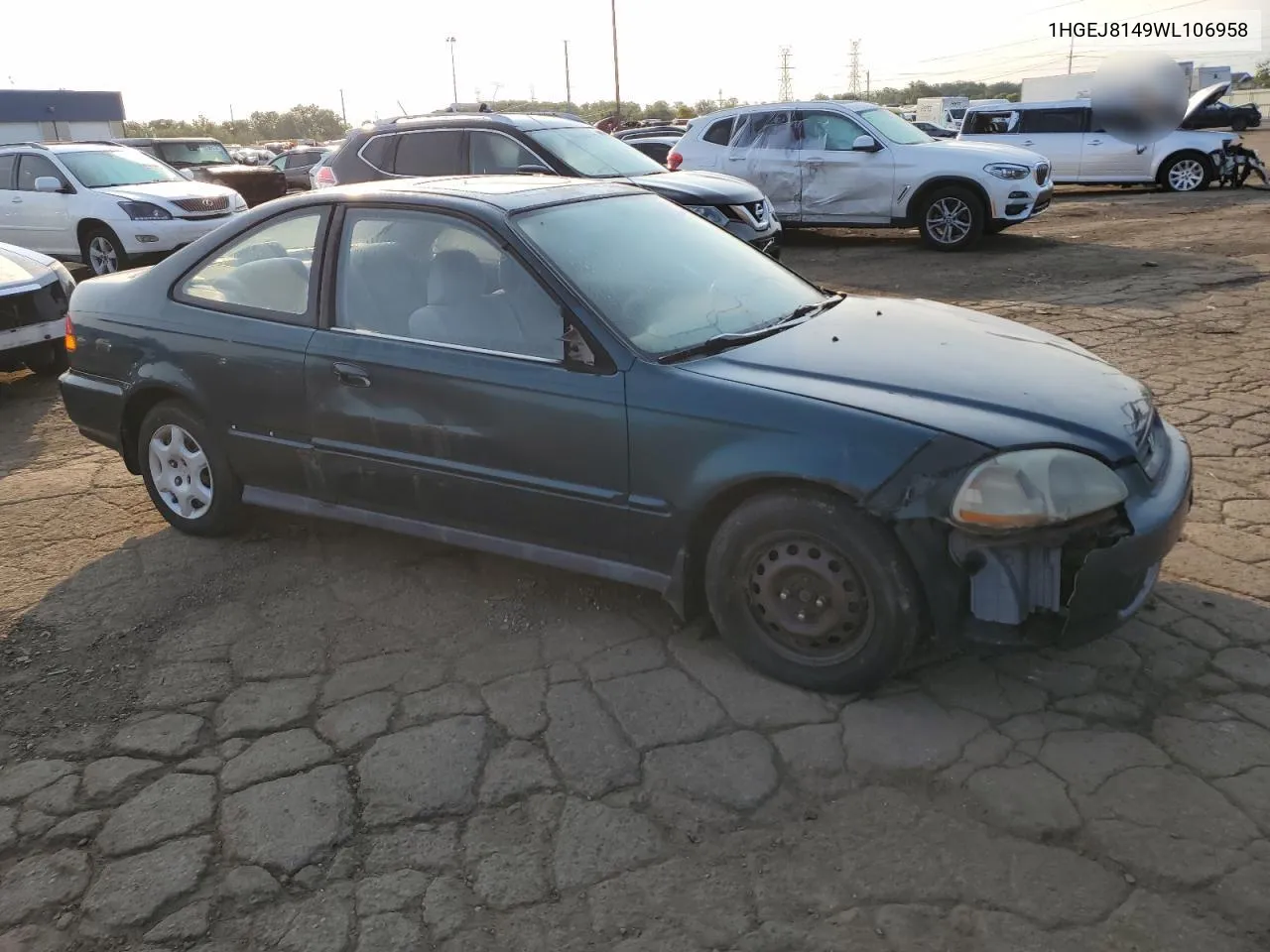 1998 Honda Civic Ex VIN: 1HGEJ8149WL106958 Lot: 70146834