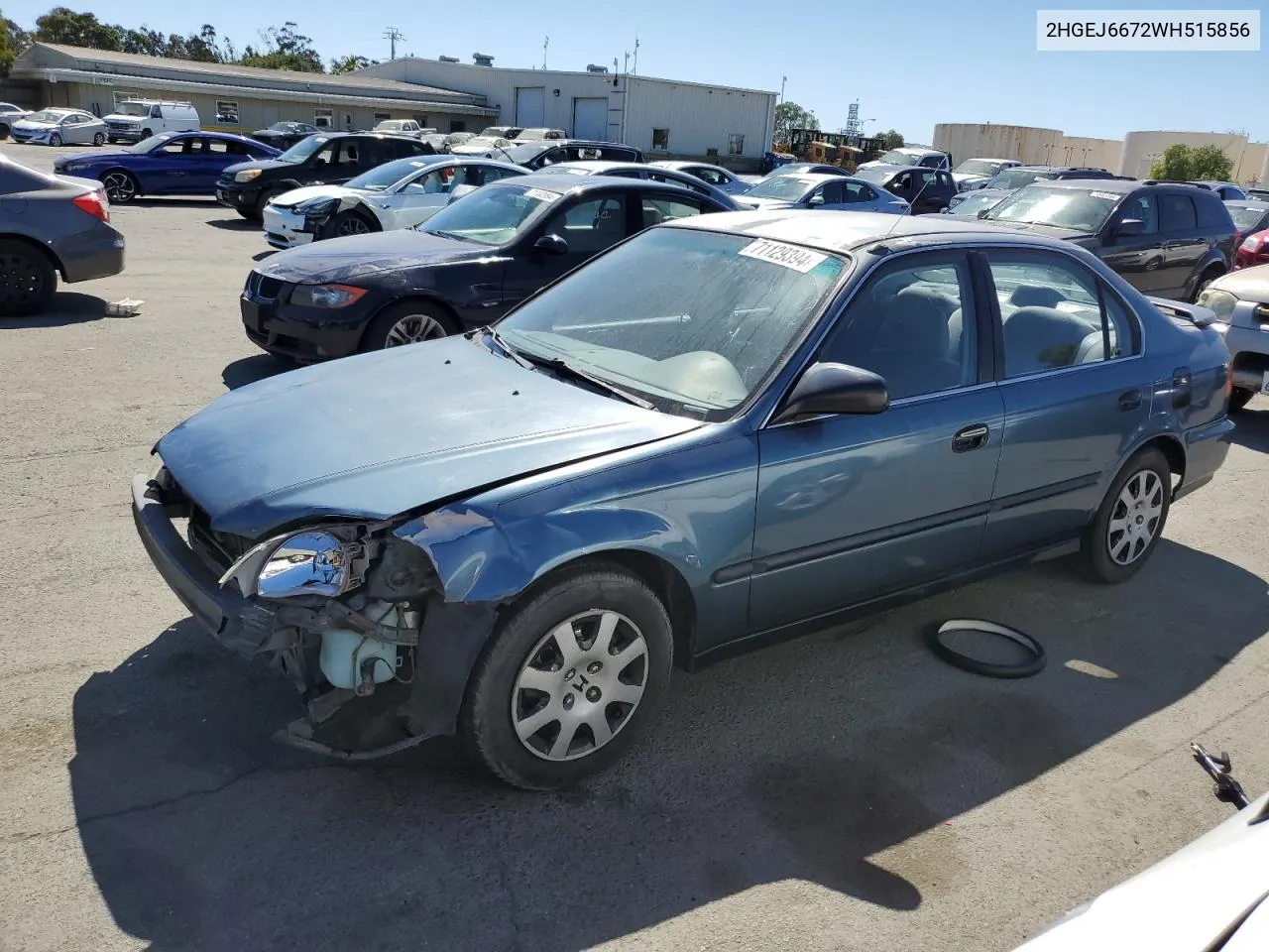 1998 Honda Civic Lx VIN: 2HGEJ6672WH515856 Lot: 71129394