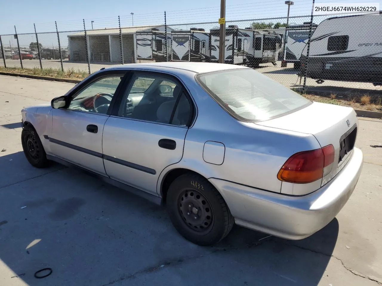 1998 Honda Civic Lx VIN: 2HGEJ6674WH626229 Lot: 72014734