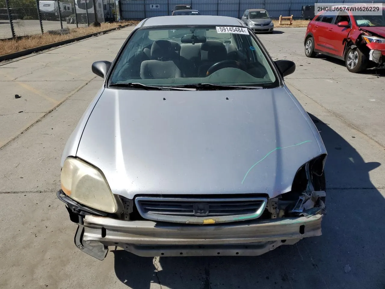 1998 Honda Civic Lx VIN: 2HGEJ6674WH626229 Lot: 72014734