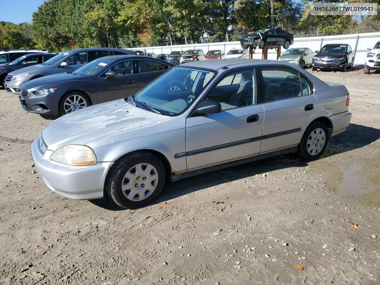 1998 Honda Civic Lx VIN: 1HGEJ6677WL019941 Lot: 72015714