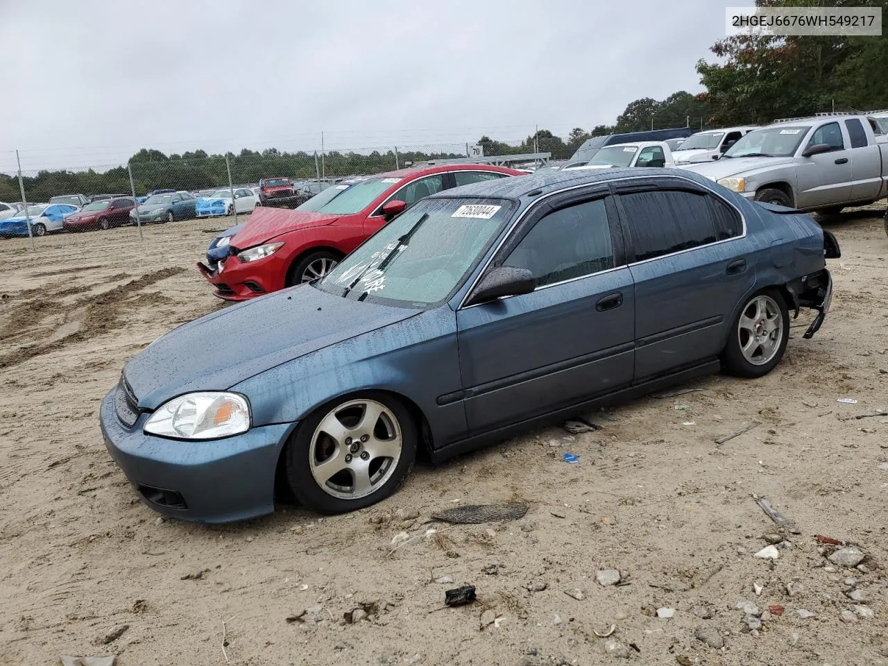 1998 Honda Civic Lx VIN: 2HGEJ6676WH549217 Lot: 72630044