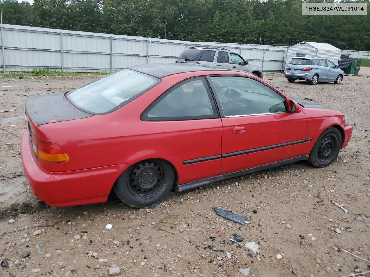 1998 Honda Civic Ex VIN: 1HGEJ8247WL031014 Lot: 73058224