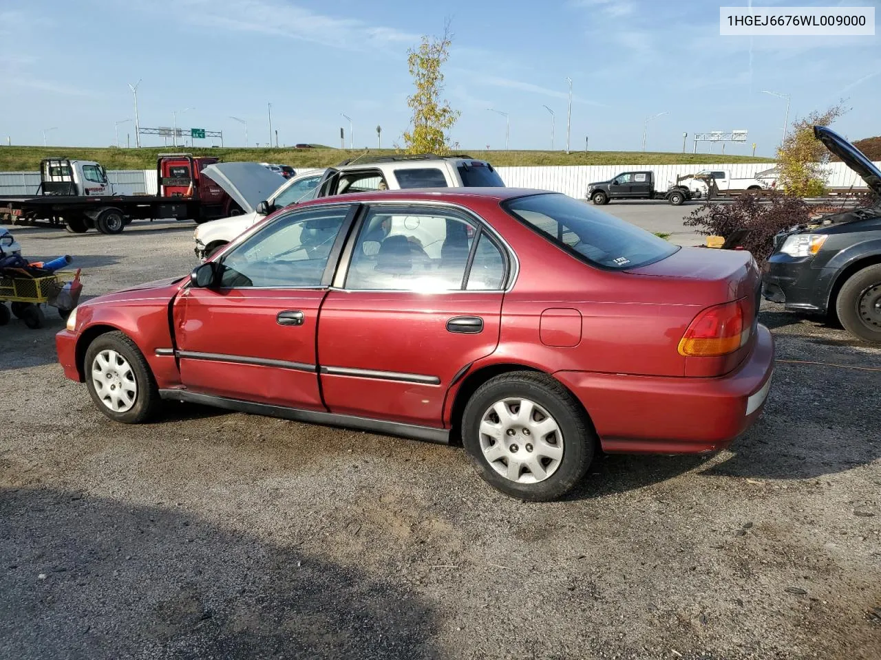 1998 Honda Civic Lx VIN: 1HGEJ6676WL009000 Lot: 74092284