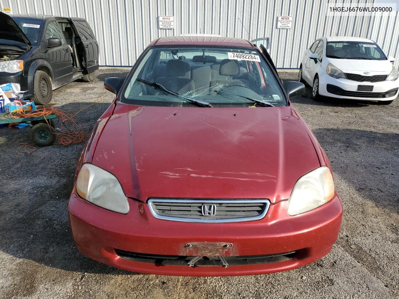 1998 Honda Civic Lx VIN: 1HGEJ6676WL009000 Lot: 74092284