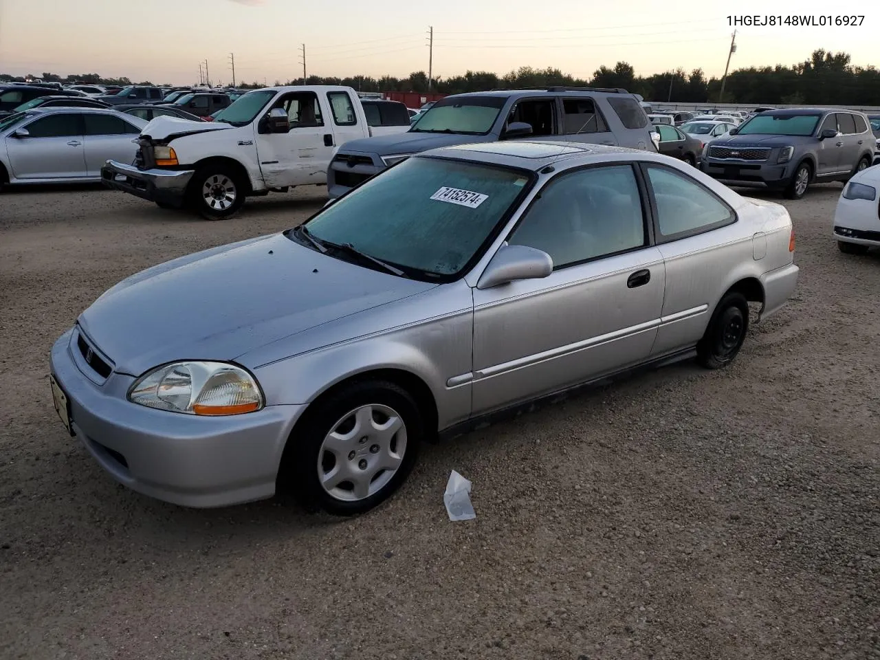 1998 Honda Civic Ex VIN: 1HGEJ8148WL016927 Lot: 74152574