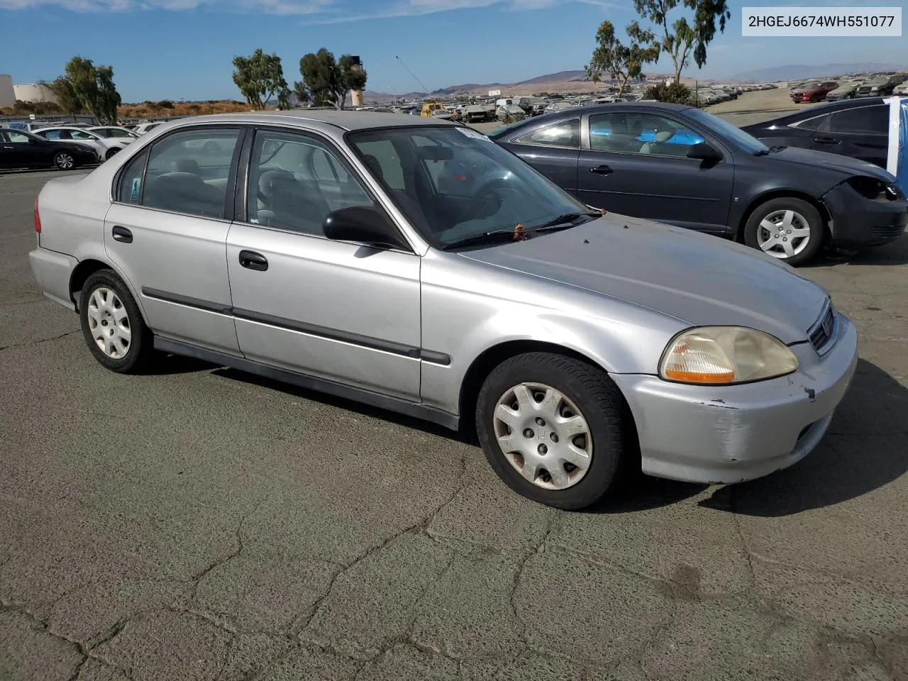 1998 Honda Civic Lx VIN: 2HGEJ6674WH551077 Lot: 75777584