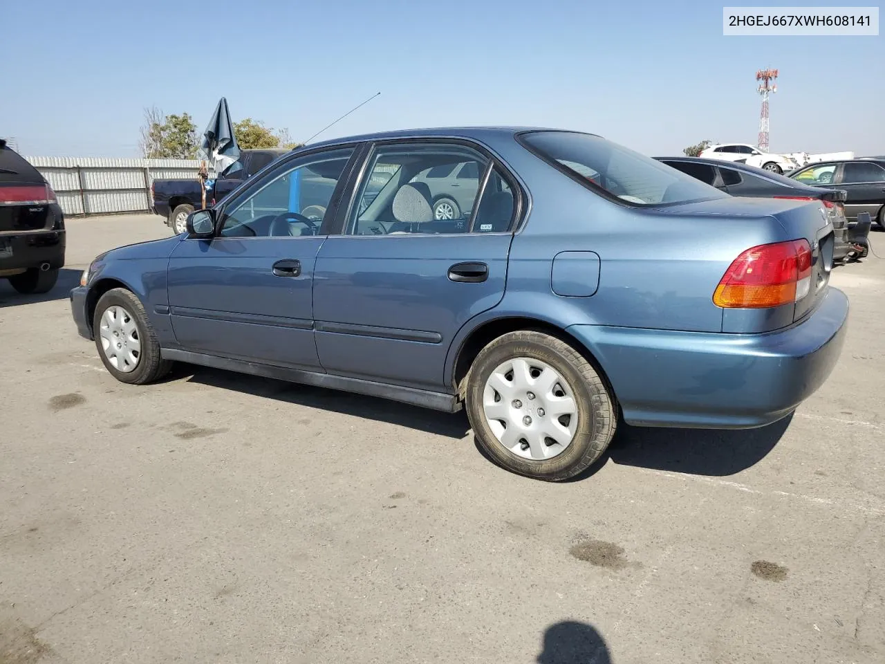 1998 Honda Civic Lx VIN: 2HGEJ667XWH608141 Lot: 76082174