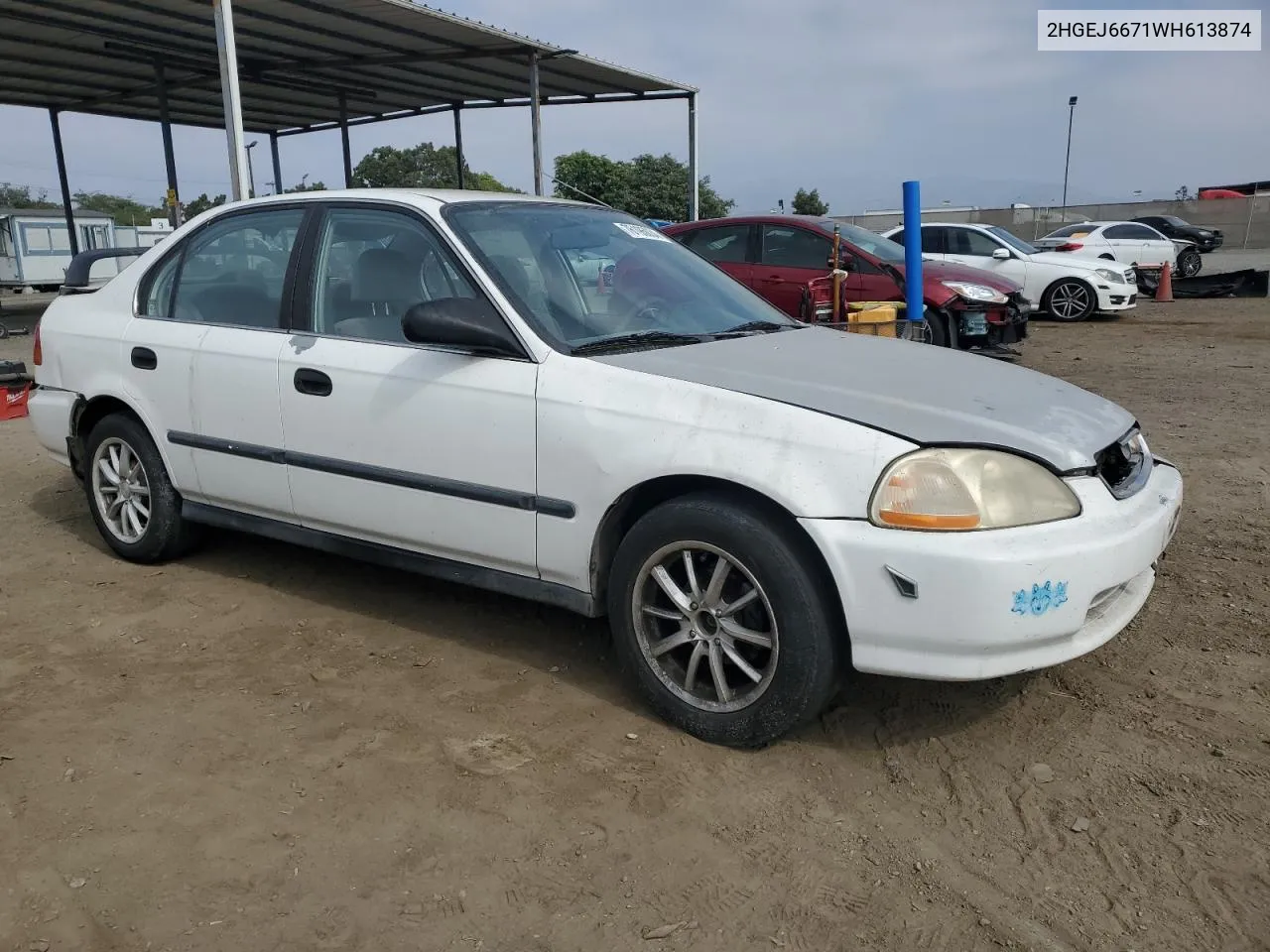 1998 Honda Civic Lx VIN: 2HGEJ6671WH613874 Lot: 76195034