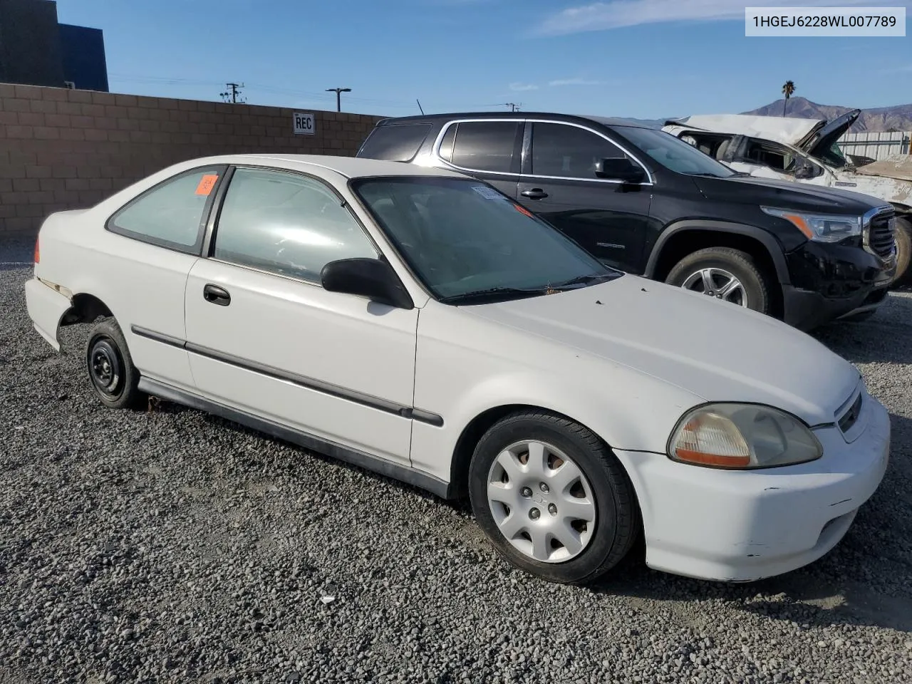 1998 Honda Civic Dx VIN: 1HGEJ6228WL007789 Lot: 76805484