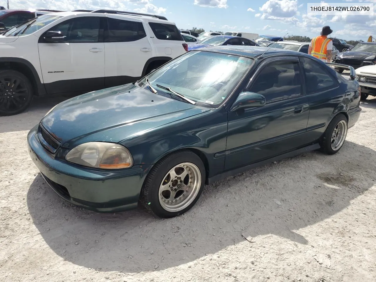 1998 Honda Civic Ex VIN: 1HGEJ8142WL026790 Lot: 77093954