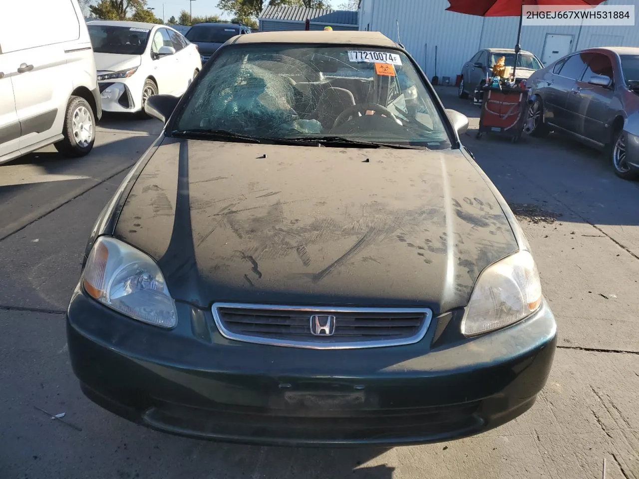 1998 Honda Civic Lx VIN: 2HGEJ667XWH531884 Lot: 77210074