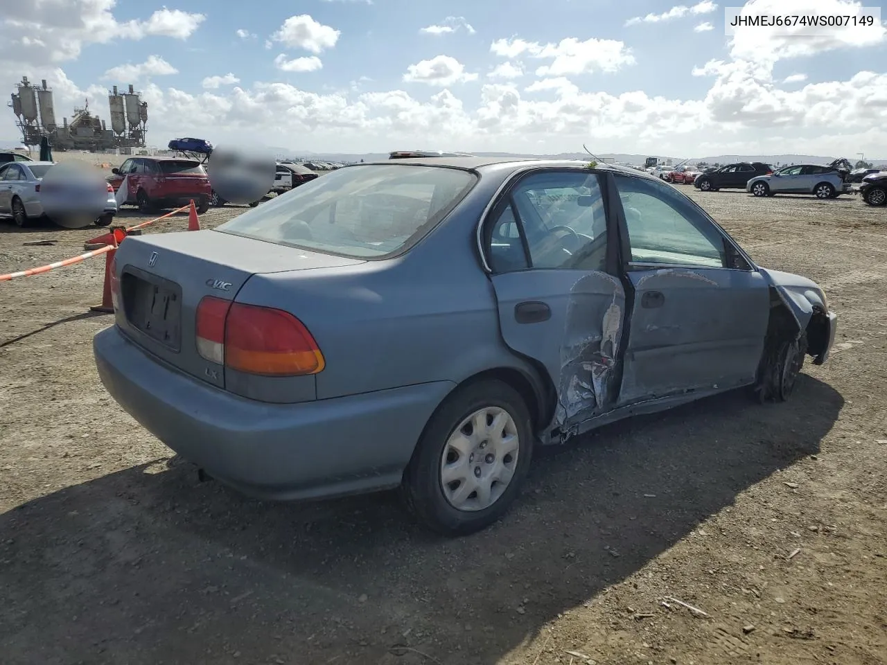 1998 Honda Civic Lx VIN: JHMEJ6674WS007149 Lot: 78327444