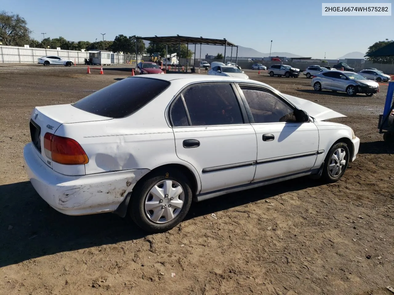 1998 Honda Civic Lx VIN: 2HGEJ6674WH575282 Lot: 79288094