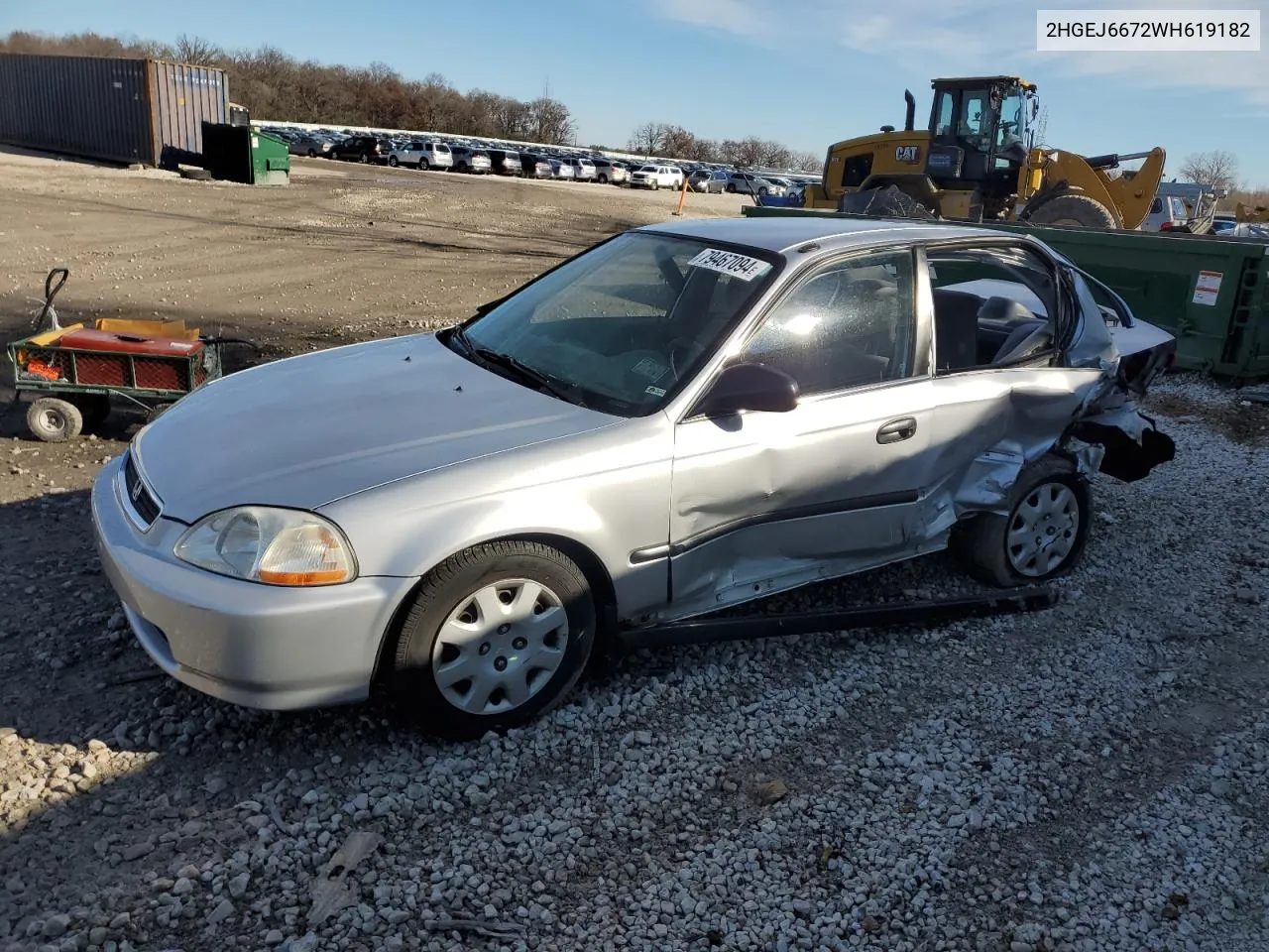 1998 Honda Civic Lx VIN: 2HGEJ6672WH619182 Lot: 79467094