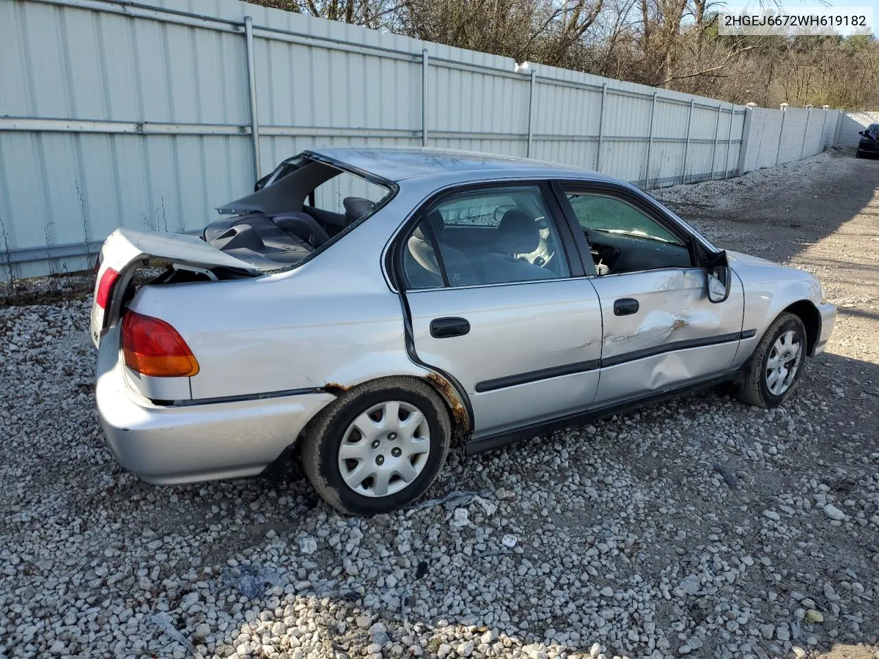 1998 Honda Civic Lx VIN: 2HGEJ6672WH619182 Lot: 79467094