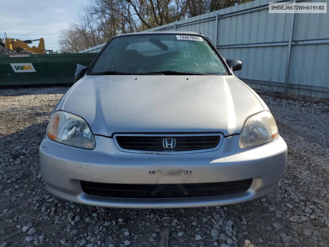 1998 Honda Civic Lx VIN: 2HGEJ6672WH619182 Lot: 79467094