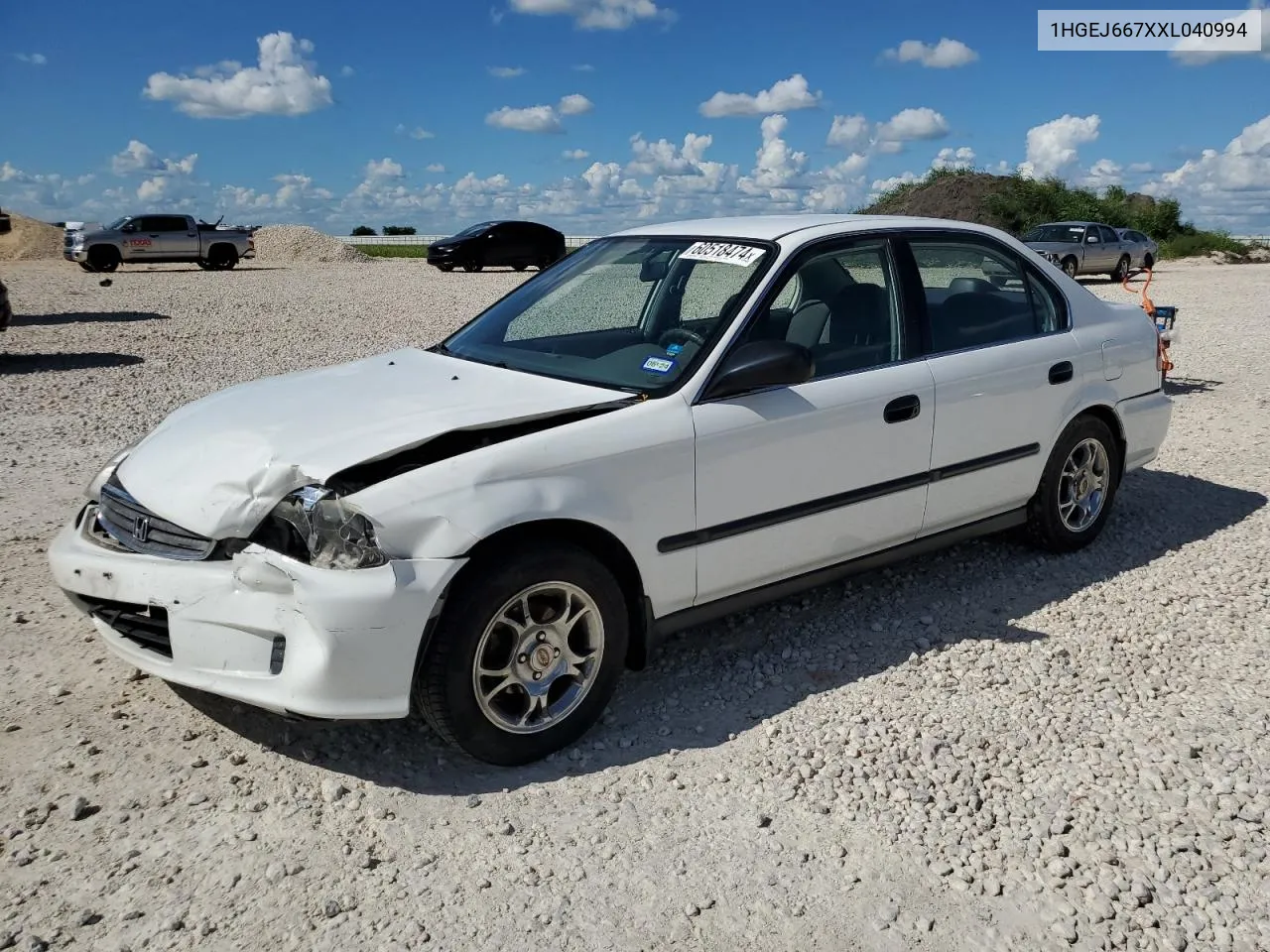 1999 Honda Civic Lx VIN: 1HGEJ667XXL040994 Lot: 60518474