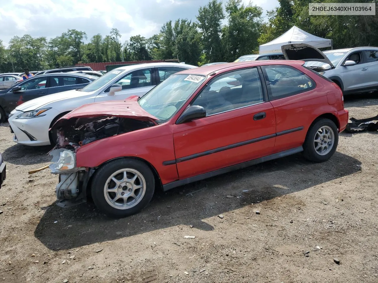 1999 Honda Civic Dx VIN: 2HGEJ6340XH103964 Lot: 65943694