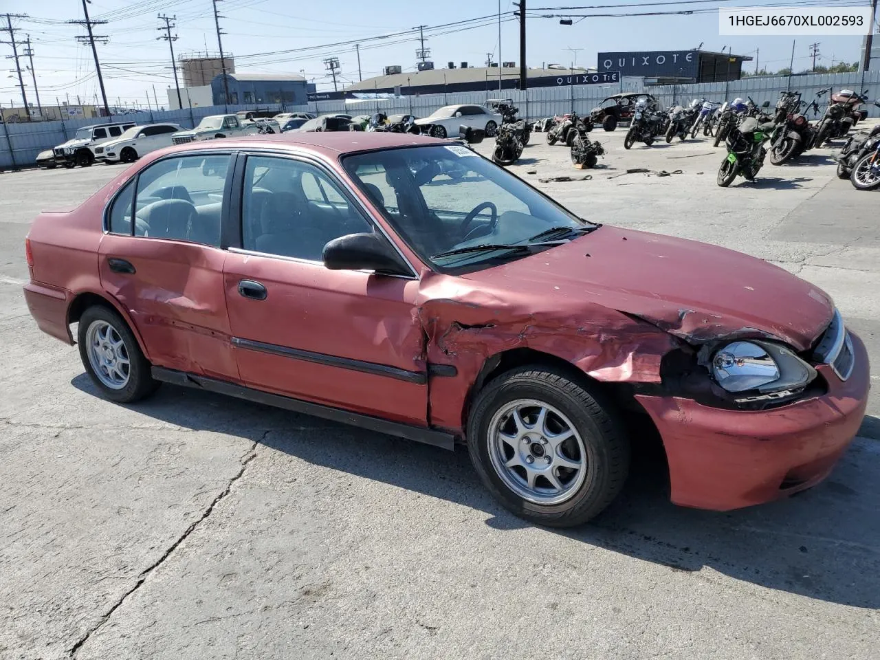 1999 Honda Civic Lx VIN: 1HGEJ6670XL002593 Lot: 68564474