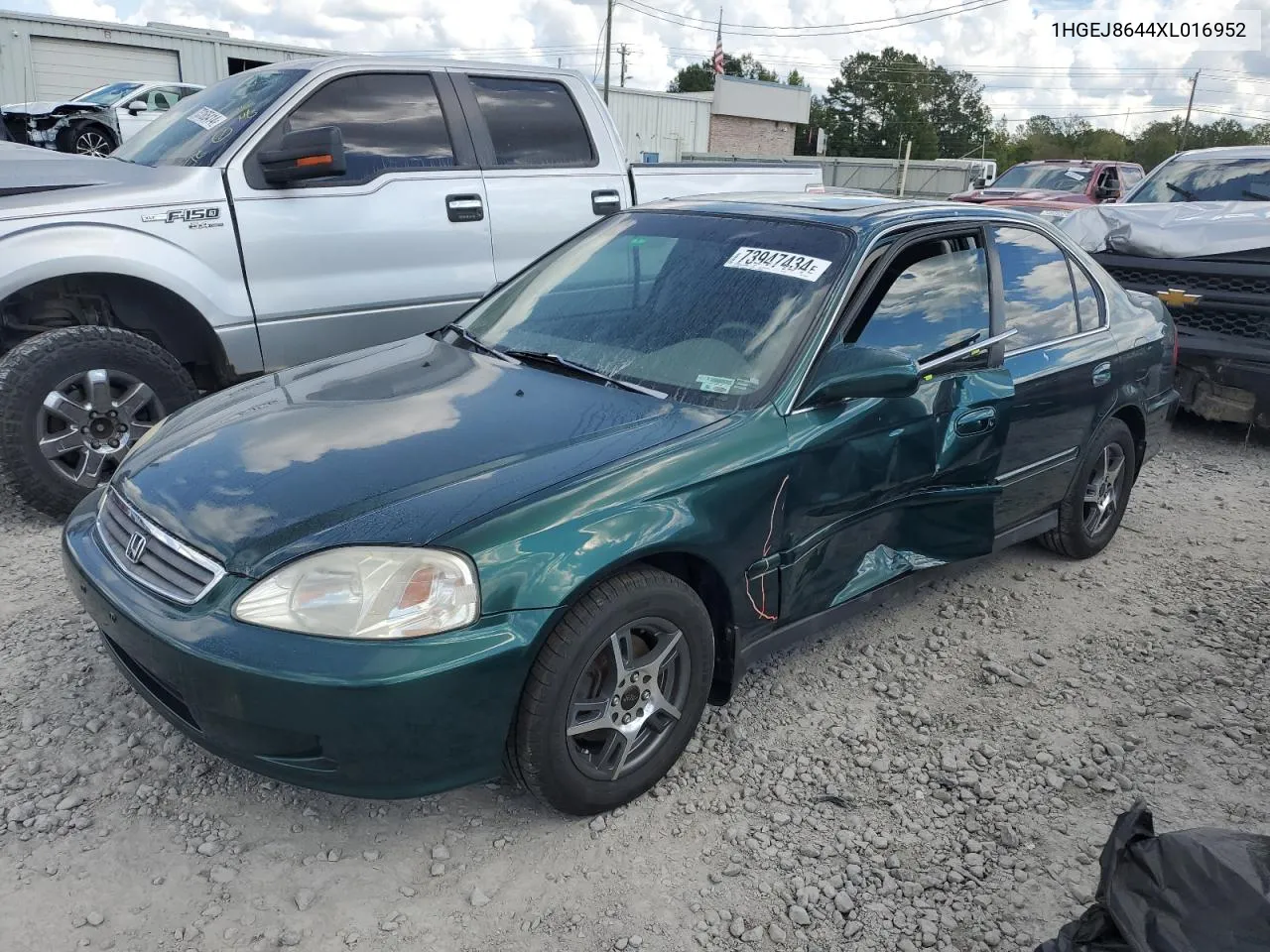 1999 Honda Civic Ex VIN: 1HGEJ8644XL016952 Lot: 73947434