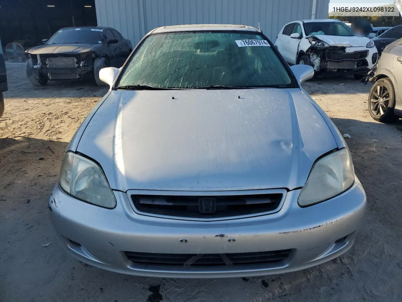 1999 Honda Civic Ex VIN: 1HGEJ8242XL098122 Lot: 76067974