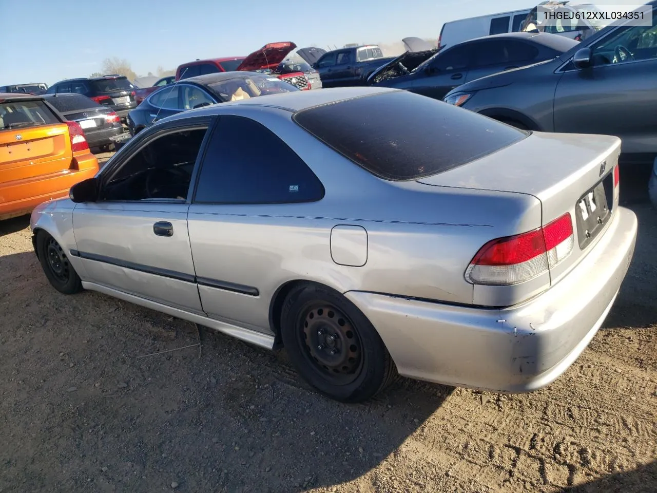 1999 Honda Civic Dx VIN: 1HGEJ612XXL034351 Lot: 76589714