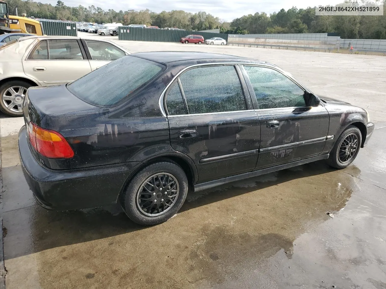 1999 Honda Civic Ex VIN: 2HGEJ8642XH521899 Lot: 77116484