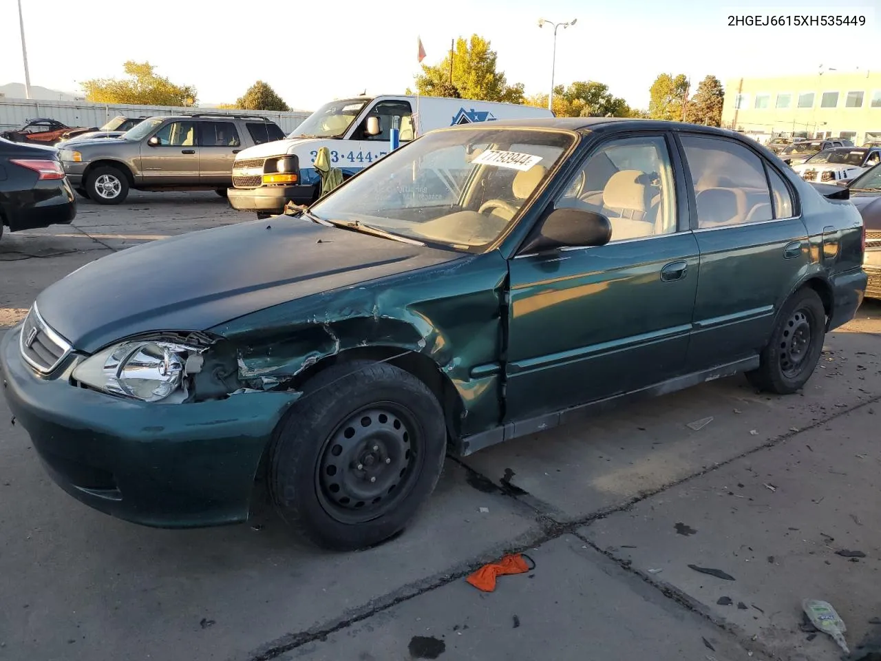 1999 Honda Civic Base VIN: 2HGEJ6615XH535449 Lot: 77193944