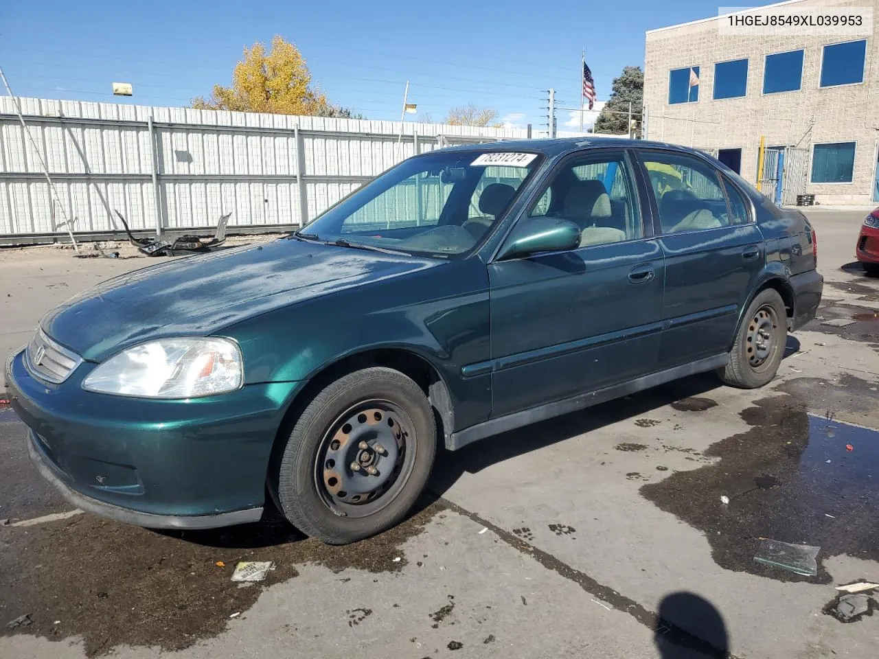 1999 Honda Civic Ex VIN: 1HGEJ8549XL039953 Lot: 78231274