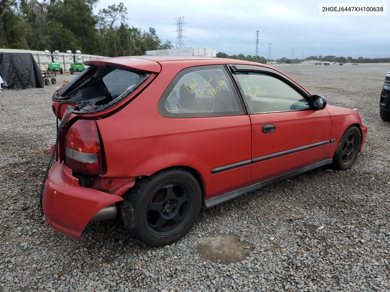 1999 Honda Civic Dx VIN: 2HGEJ6447XH100638 Lot: 79693834