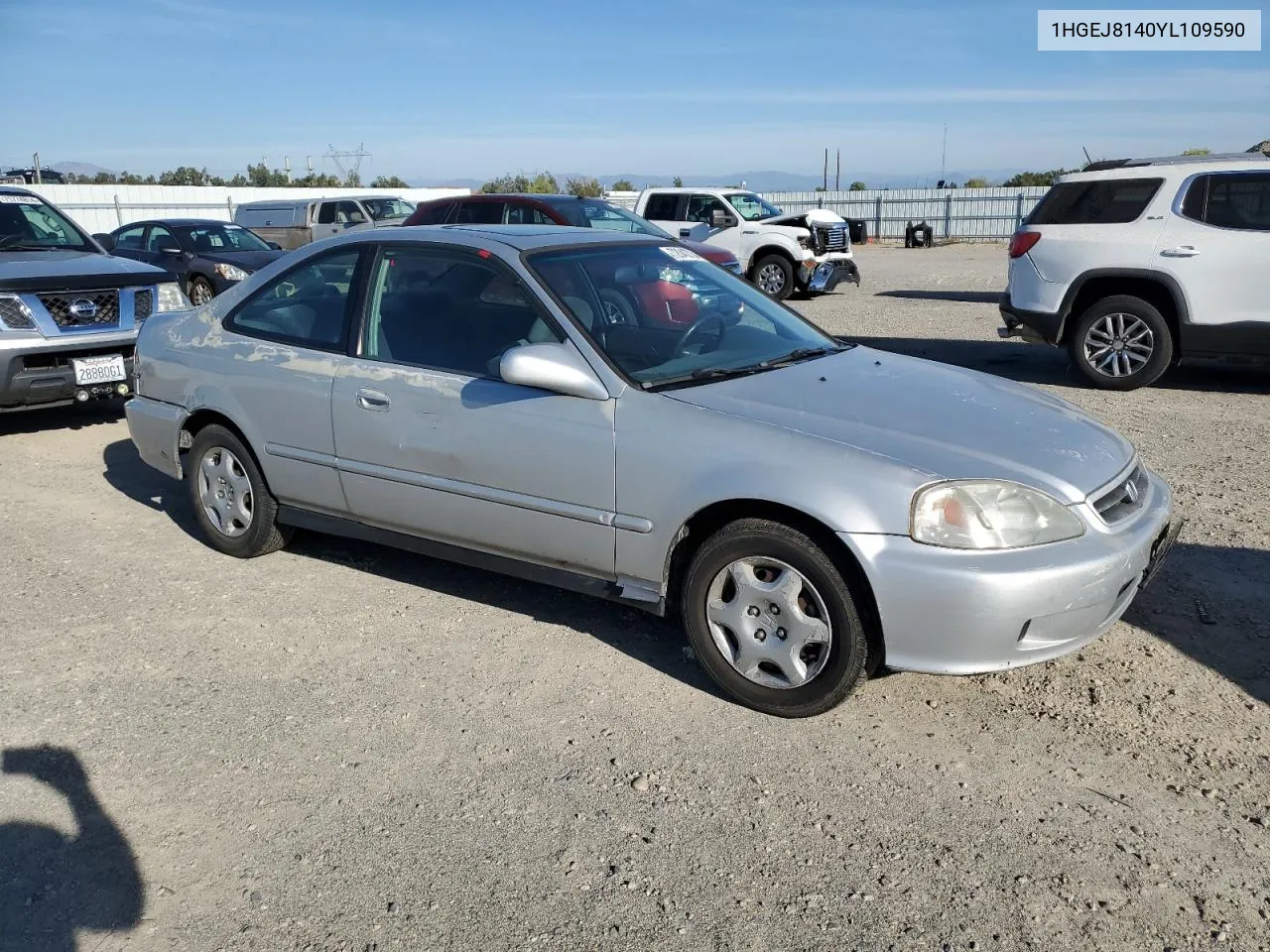 2000 Honda Civic Ex VIN: 1HGEJ8140YL109590 Lot: 72043734