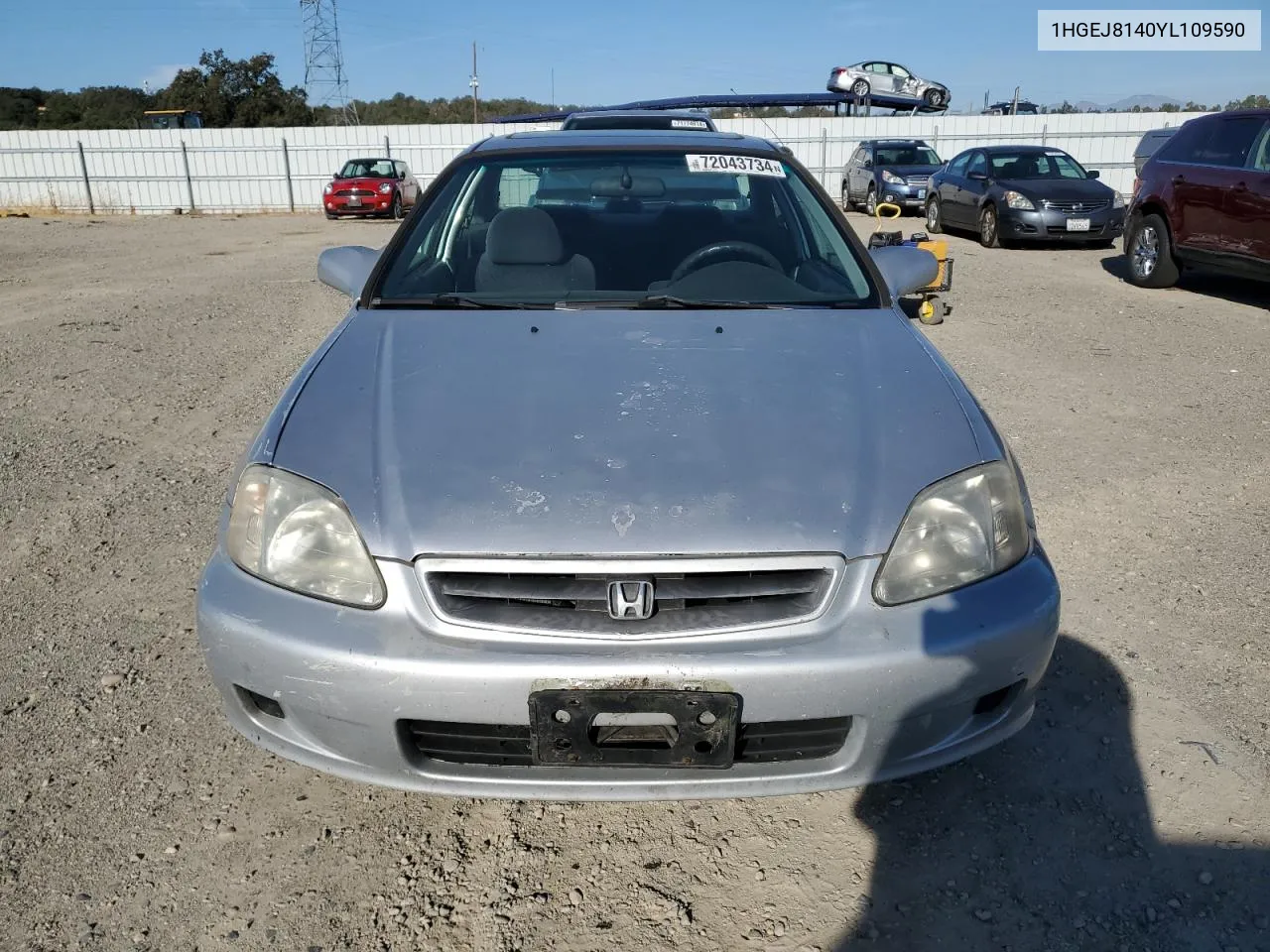 2000 Honda Civic Ex VIN: 1HGEJ8140YL109590 Lot: 72043734