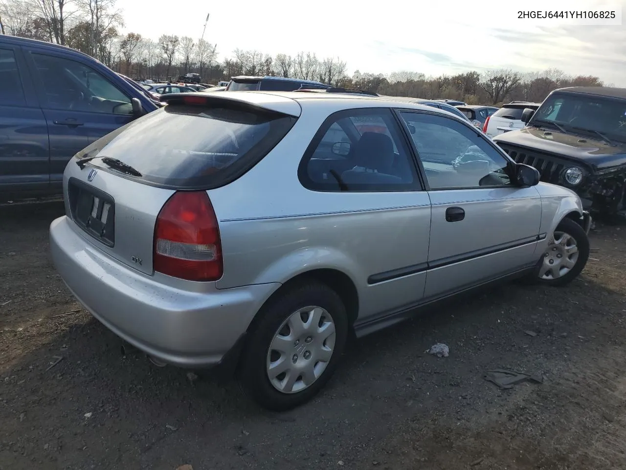 2000 Honda Civic Dx VIN: 2HGEJ6441YH106825 Lot: 78835594