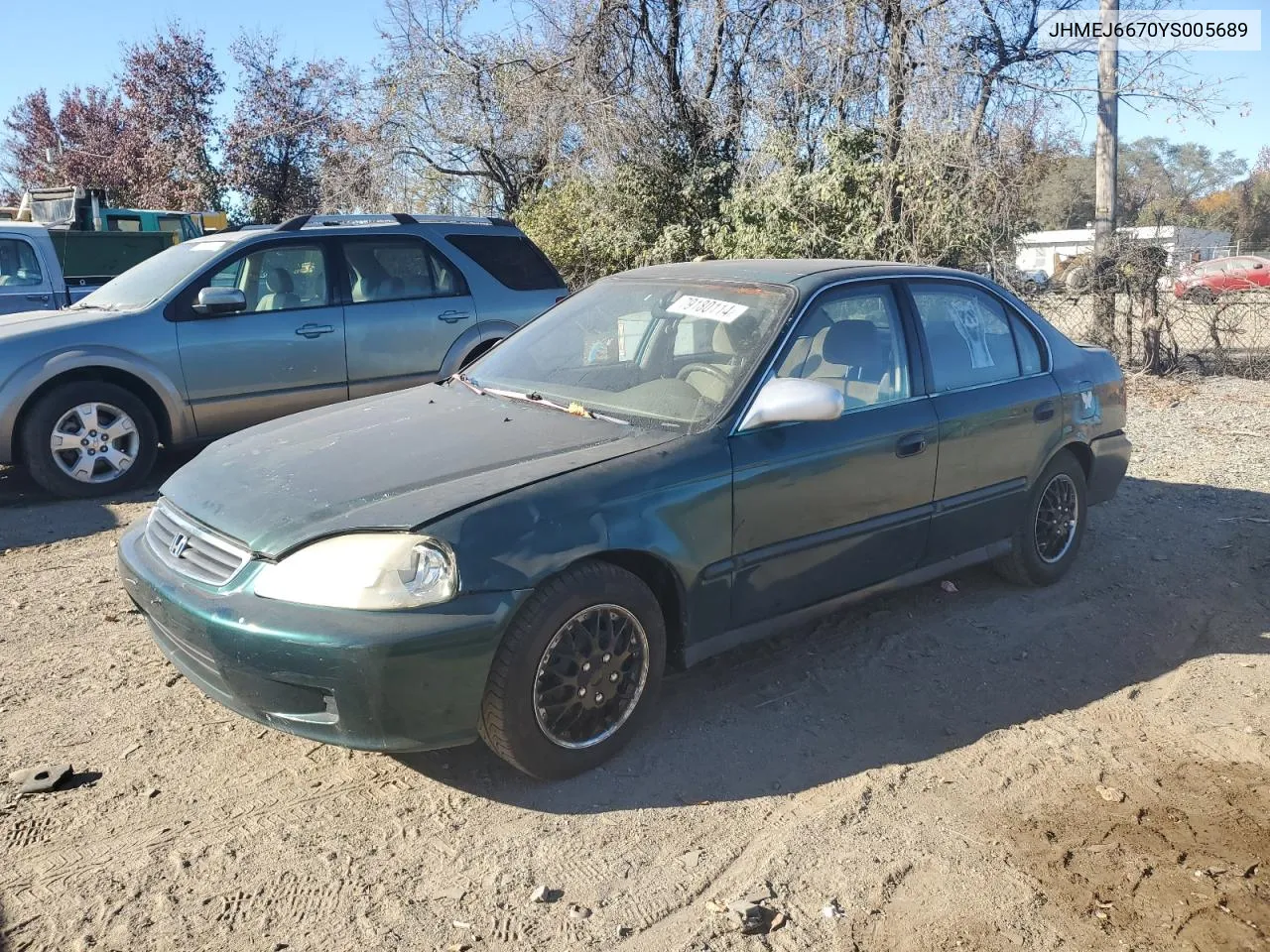 2000 Honda Civic Lx VIN: JHMEJ6670YS005689 Lot: 79180114