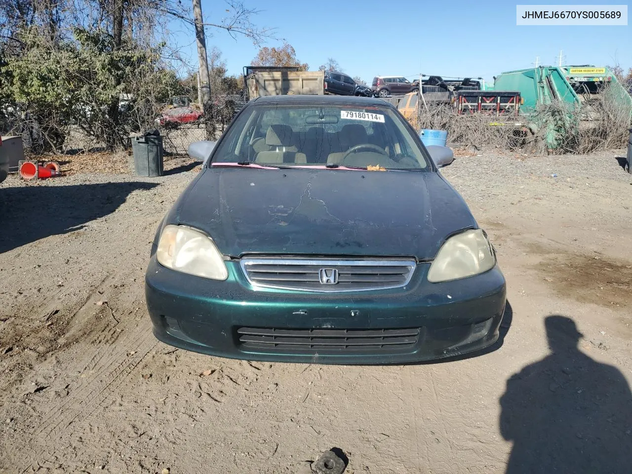 2000 Honda Civic Lx VIN: JHMEJ6670YS005689 Lot: 79180114