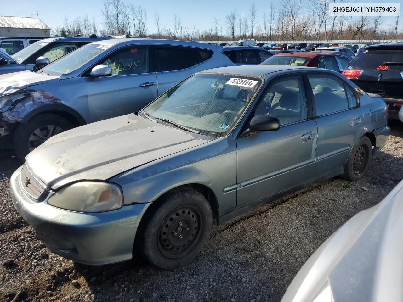 2000 Honda Civic Base VIN: 2HGEJ6611YH579403 Lot: 79625884