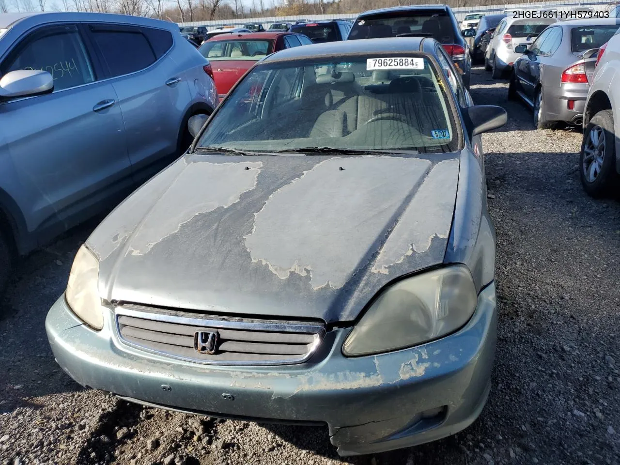 2000 Honda Civic Base VIN: 2HGEJ6611YH579403 Lot: 79625884