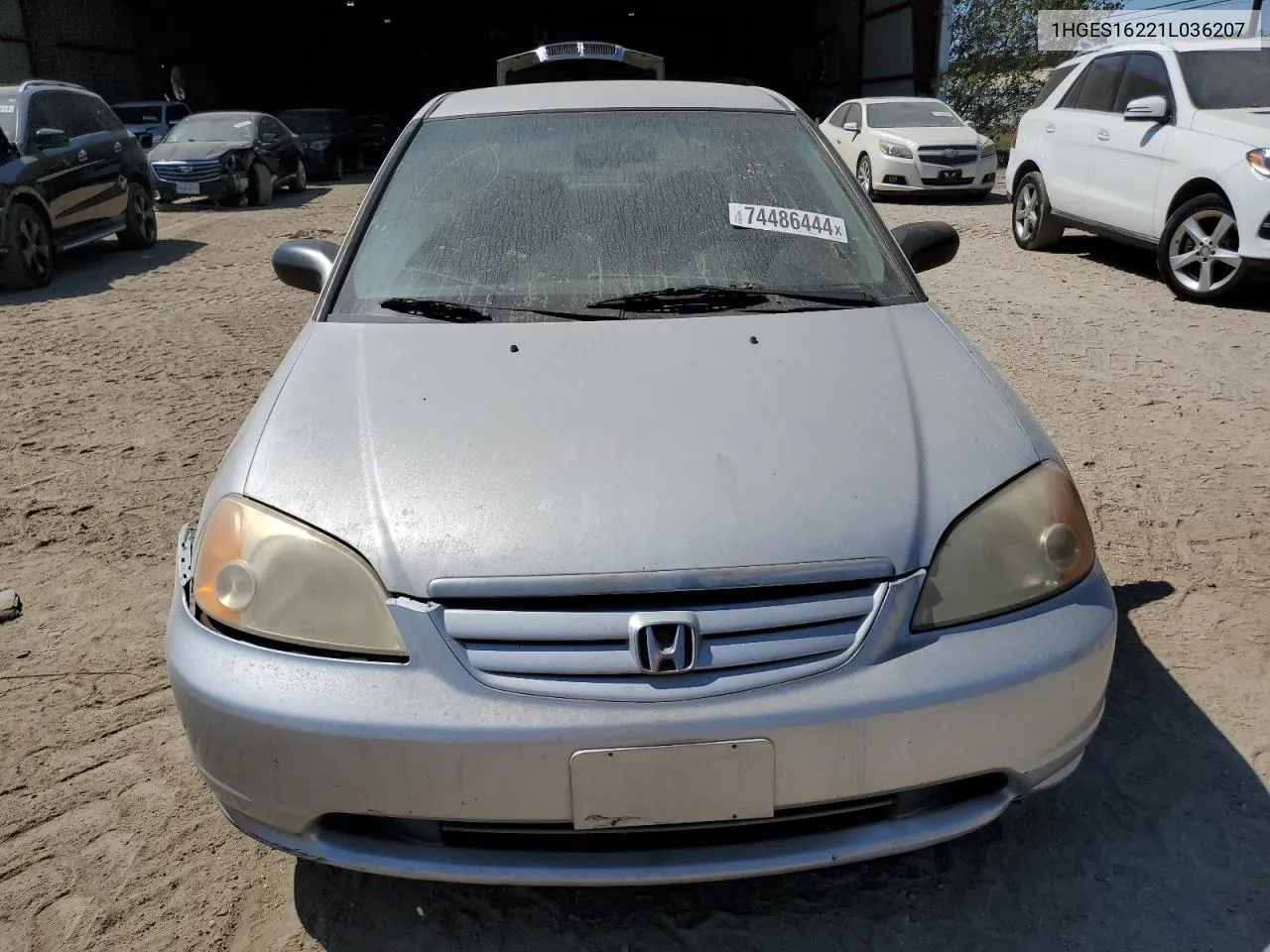 1HGES16221L036207 2001 Honda Civic Dx