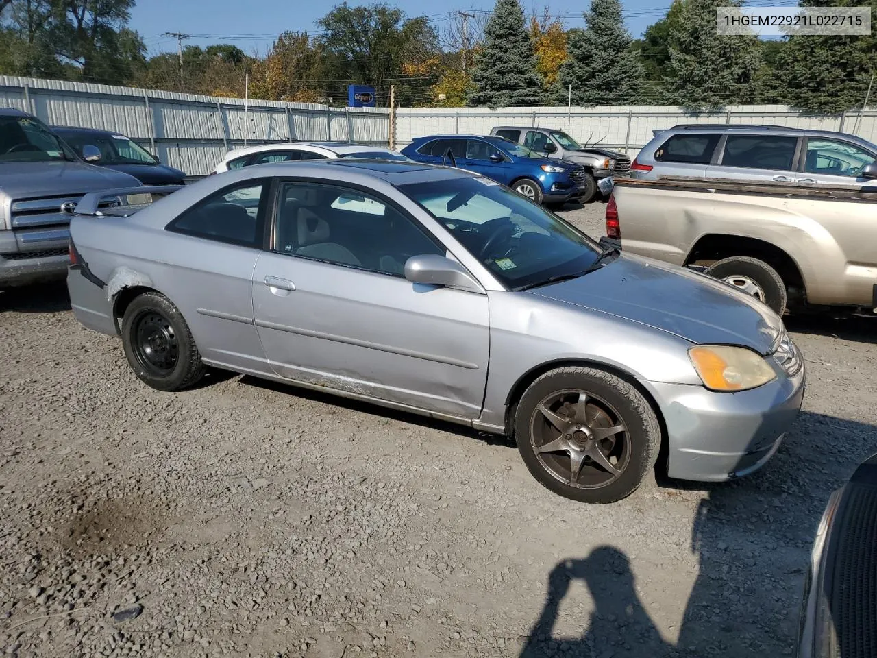 2001 Honda Civic Si VIN: 1HGEM22921L022715 Lot: 75028734